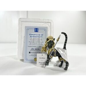 New The Hamilton Collection Divine Feline "Cat-Athena" Goddess Cat Figurine COA